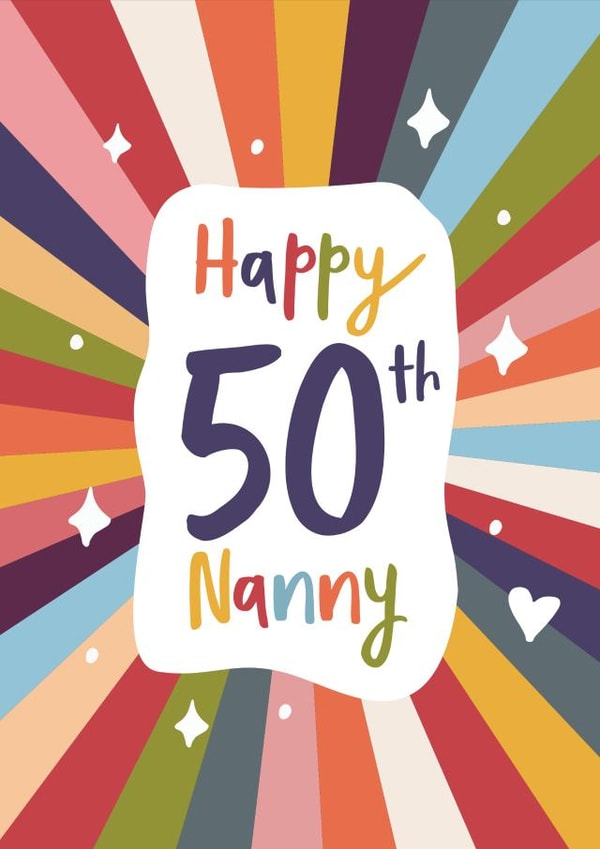 Cute Birthday Card - 50th - for Nanny created by Woody's Design