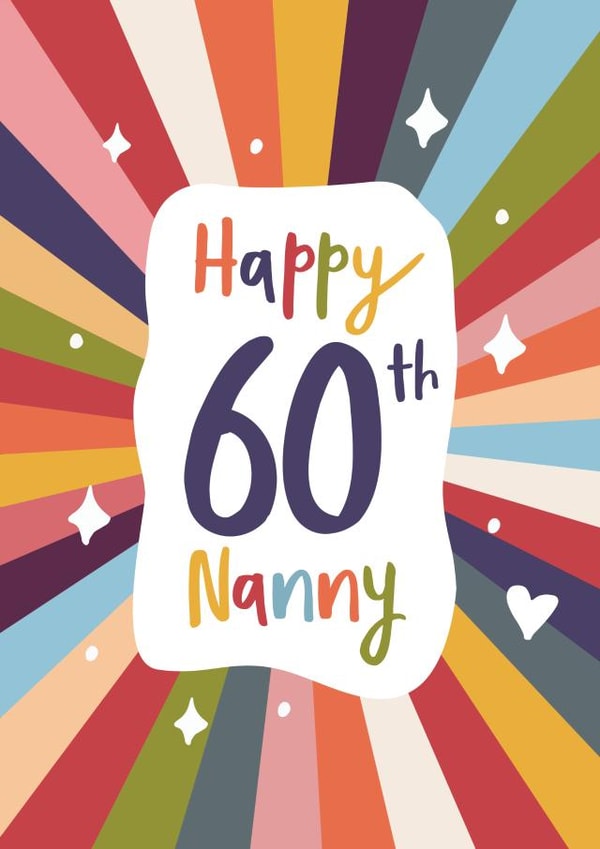 Cute Birthday Card - 60th - for Nanny created by Woody's Design