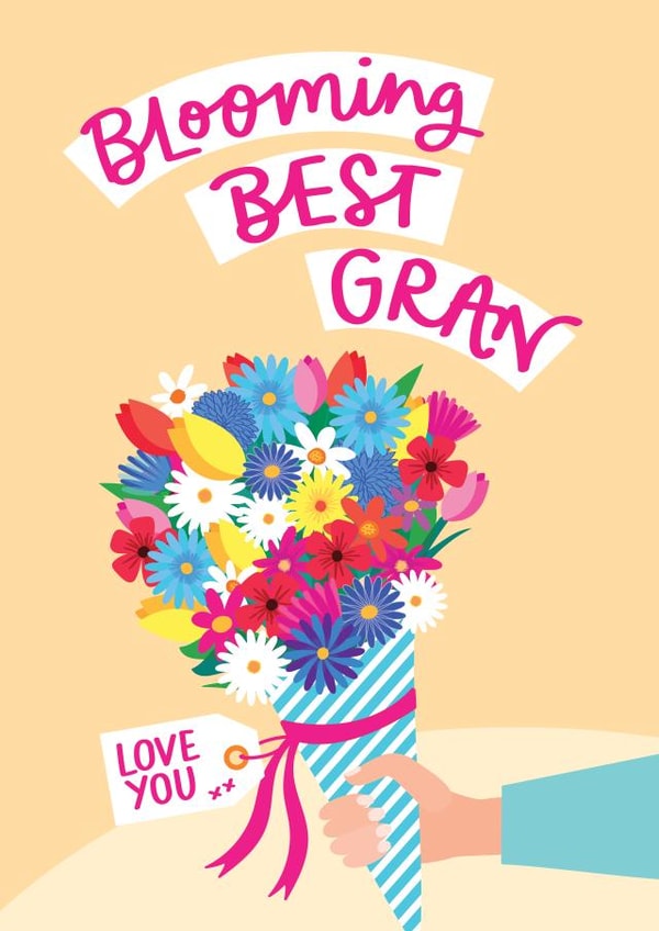 Blooming Best Gran | Pretty Floral Mother's Day Card | Granny | Grandmother created by Jane Katherine Houghton