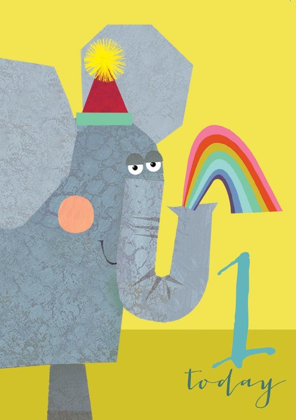 Cute Birthday Card - Elephant - 1 Today created by Kali Stileman