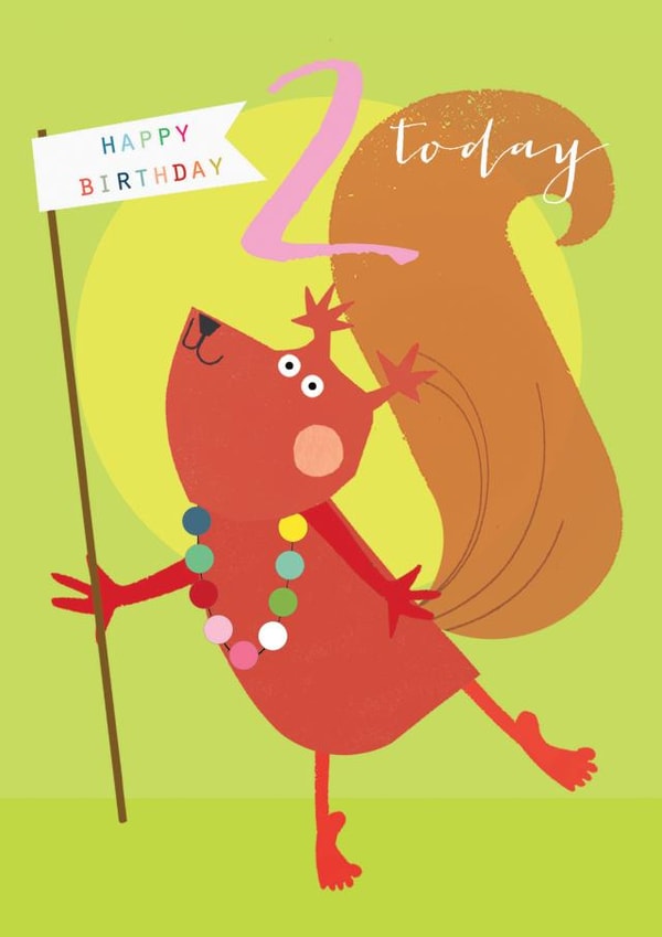 Cute Birthday Card - Squirrel - 2 Today created by Kali Stileman