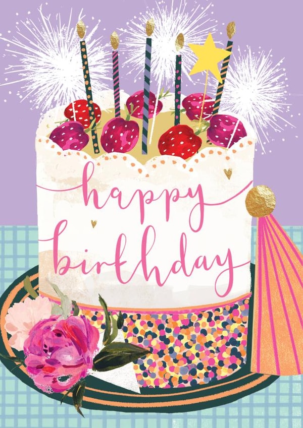 Fun Birthday Card - For Her - Cake and Candles created by Louise Tiler