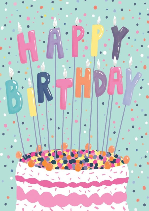 Colourful Birthday Card - For Her - Cake and Candles created by Louise Tiler