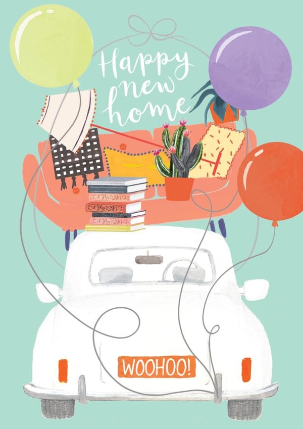 Fun New Home Card - Moving Car with Balloons created by Louise Tiler
