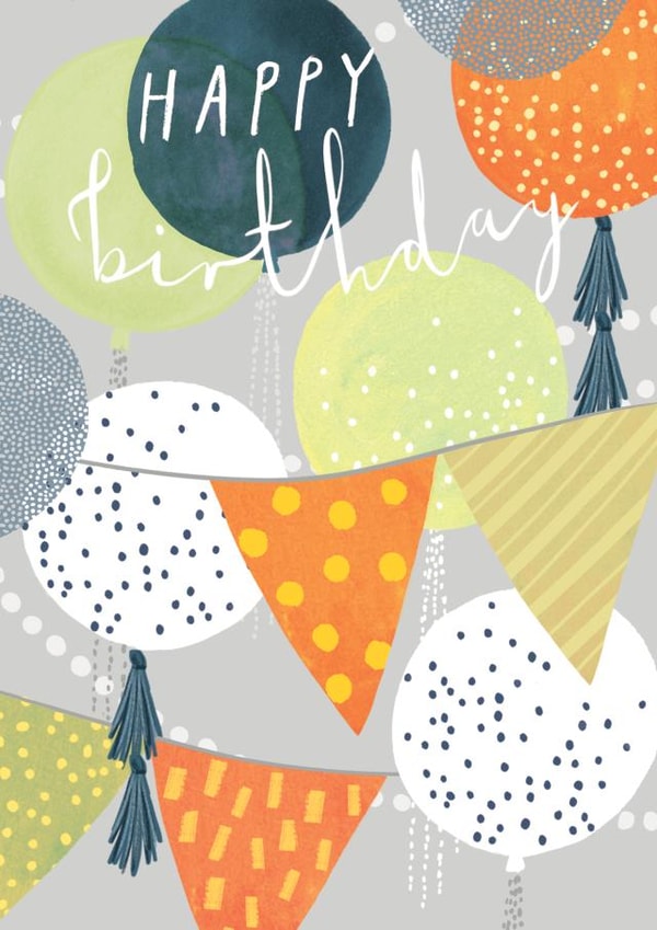 Colourful Birthday Card - For Him - Balloons and Bunting created by Louise Tiler