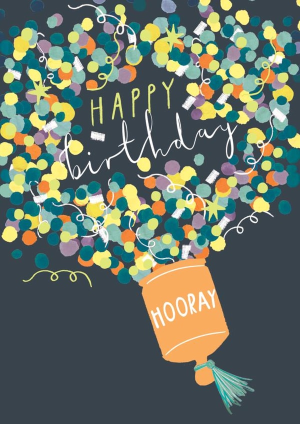 Colourful Birthday Card - For Him - Party Popper created by Louise Tiler