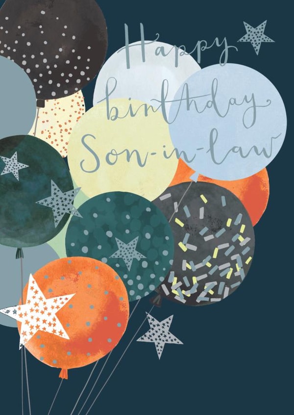 Colourful Birthday Card - For Son-in-Law - Balloons created by Louise Tiler