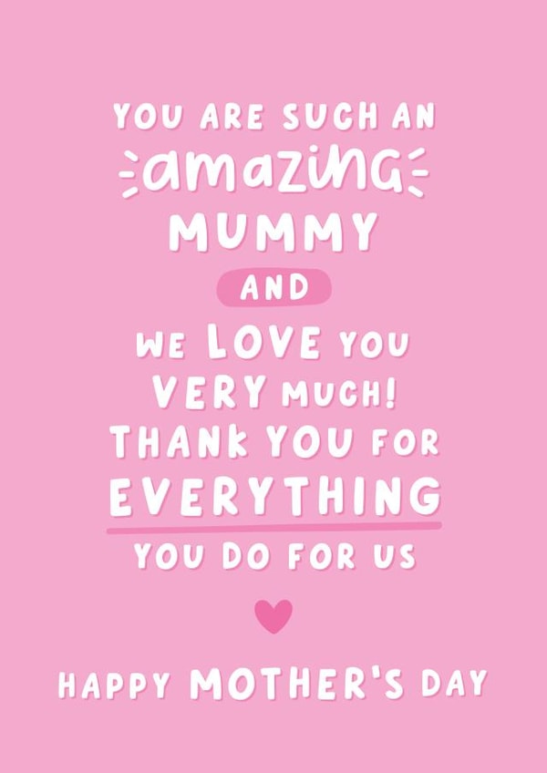 Heartfelt Mother's Day Card - Amazing Mummy - Thank You created by Fliss Muir