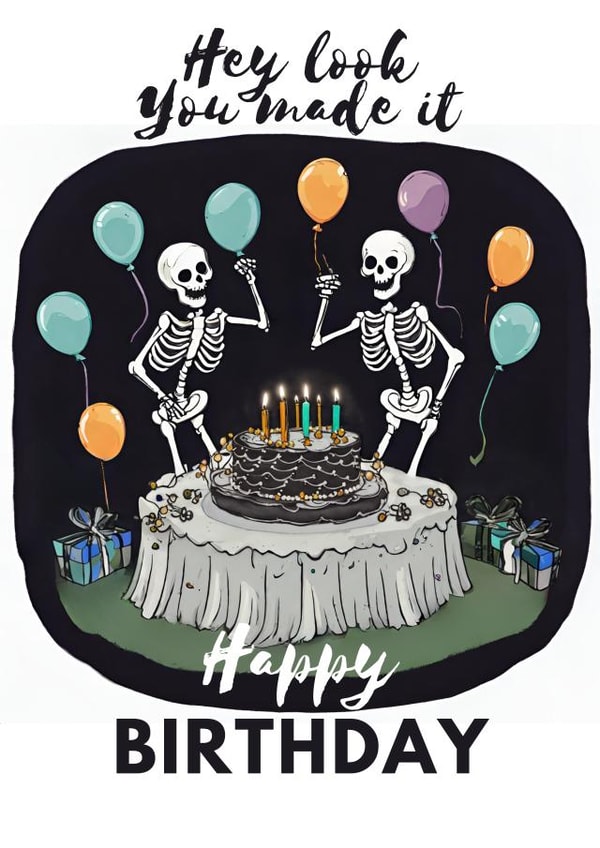 Spooky skeleton birthday card created by Kristiina K.