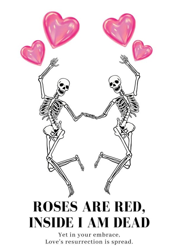 Valentines day card for the spooky people - Roses are red created by Kristiina K.