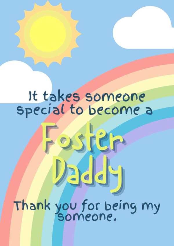 Cute Thank You Card - Foster Daddy created by Becky Grainger