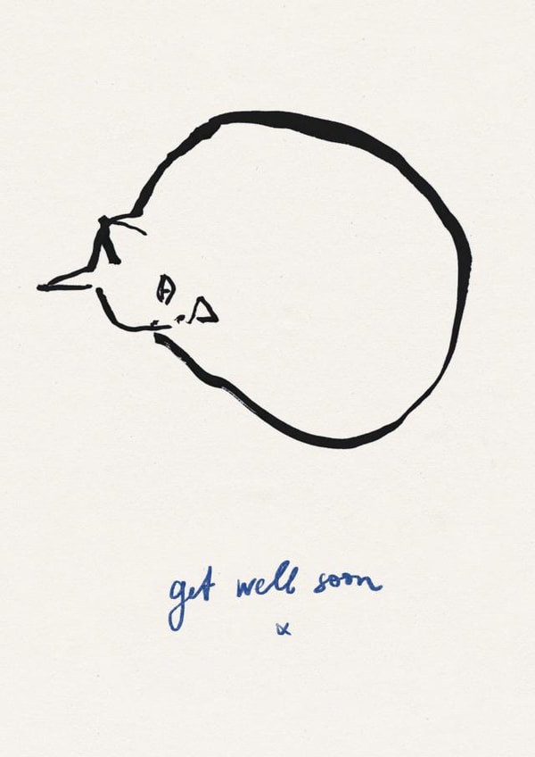 Cute Get Well Soon Card - Sleepy Cat created by Miss Magpie Fashion Spy