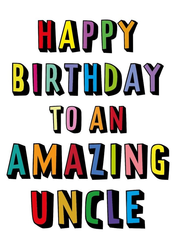 Colourful Birthday Card - For Uncle created by size3art