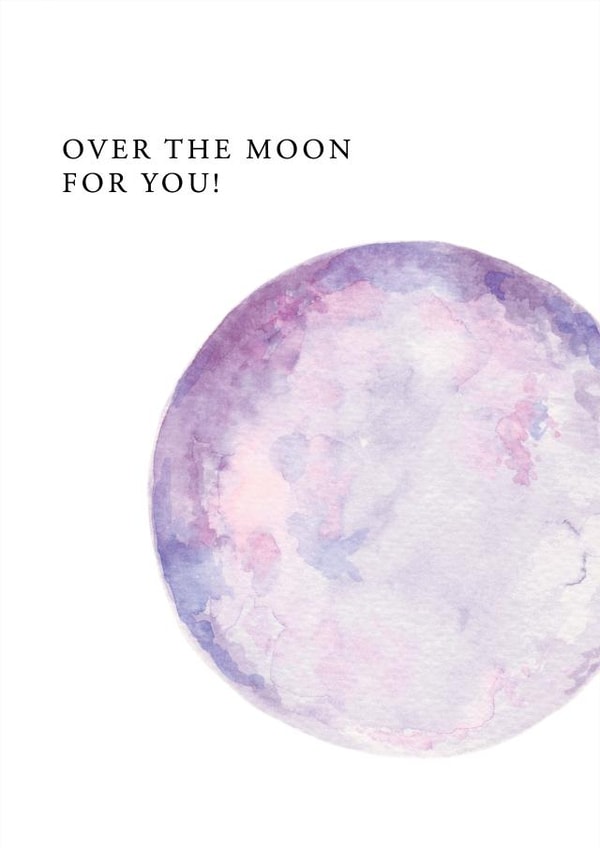 Cute Congratulations Card with Watercolour Moon created by Beloved Creations