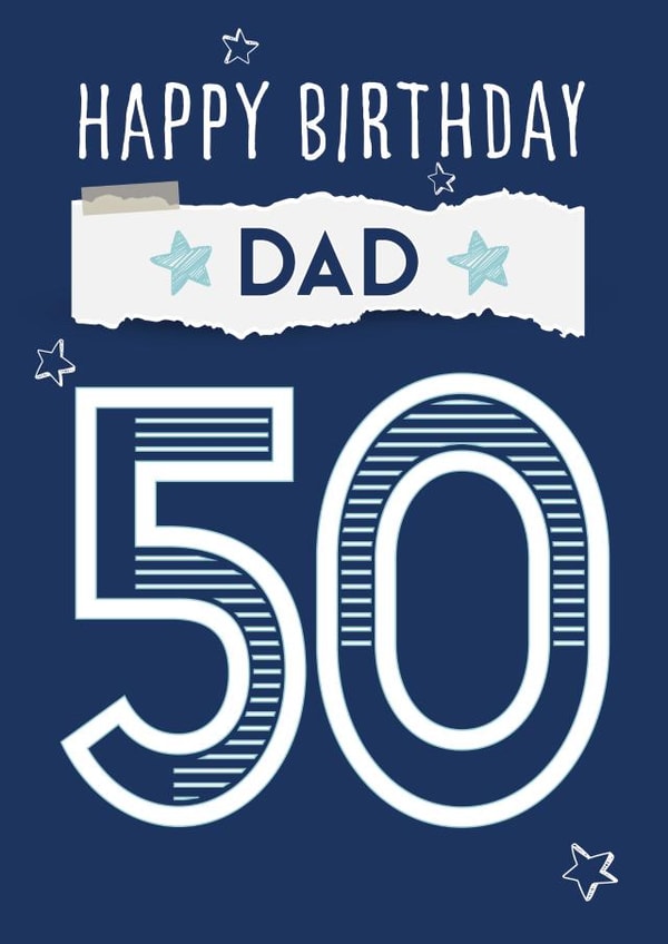 Classic Birthday Card - for Dad - 50th created by Betty Kitten