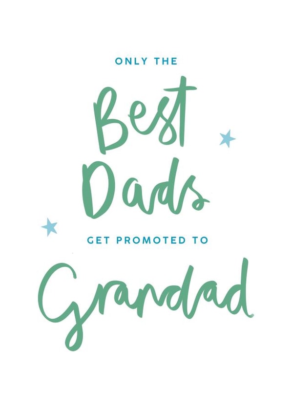 Cute Father's Day Card - Best Dads Promoted to Grandad created by Seabird Studio
