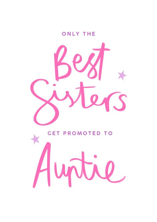 Cute Pregnancy Card - Sister Promoted to Auntie created by Seabird Studio