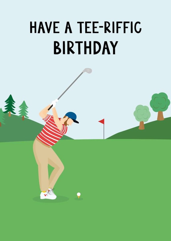 Golf Birthday Card - Hole in one pun, golf lover created by Helen Richmond