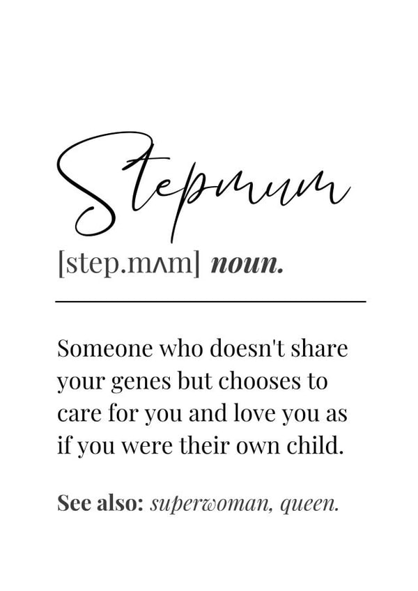 Cute Mother's Day - Step Mum Definition Card created by Wishcraft Prints