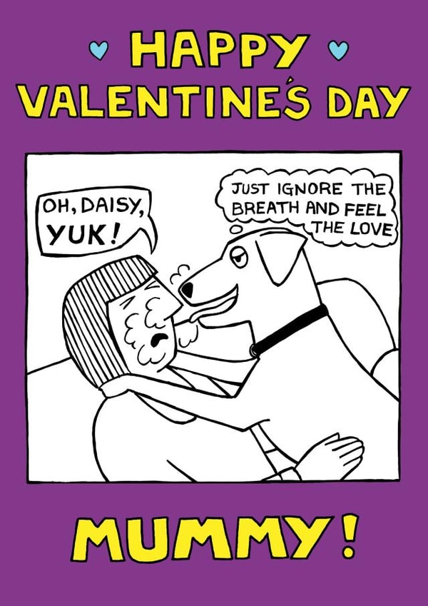 Funny Valentine's Day Card - Ignore the breath created by Off The Leash Cartoons by Rupert Fawcett