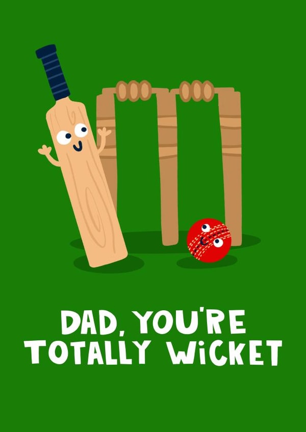 Funny Father's Day Card - Cricket Sports created by Lucy Maggie Designs