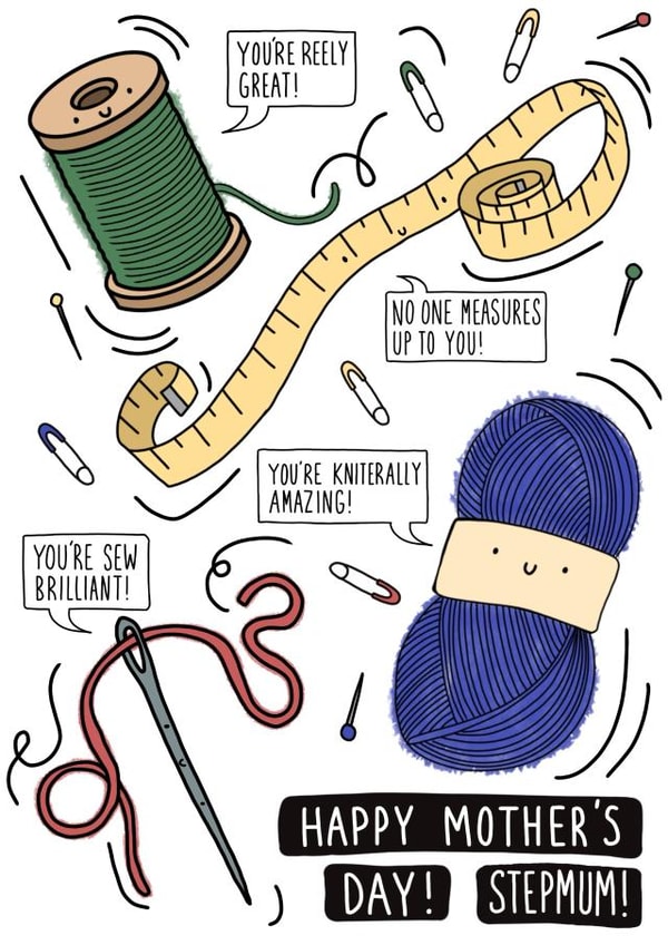 Cute Mother's Day Card - for craft loving Step Mums created by Pen and Puns 