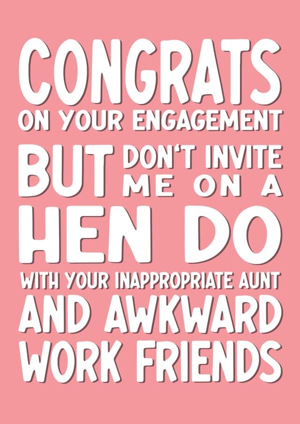 Engagement - Rude and Funny - Hen Do created by fyou cards
