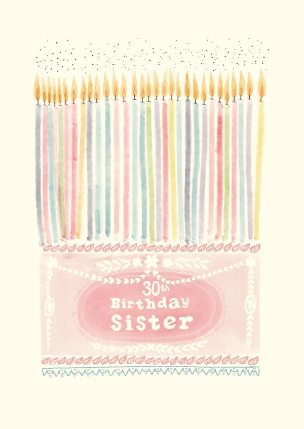 Pretty Birthday Card - 30th - for Sister created by Libby Howker