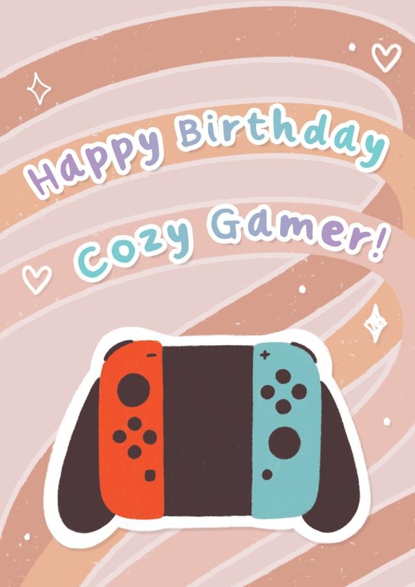 Cozy Gamer Birthday Card for Gaming Fans created by Emily Underworld