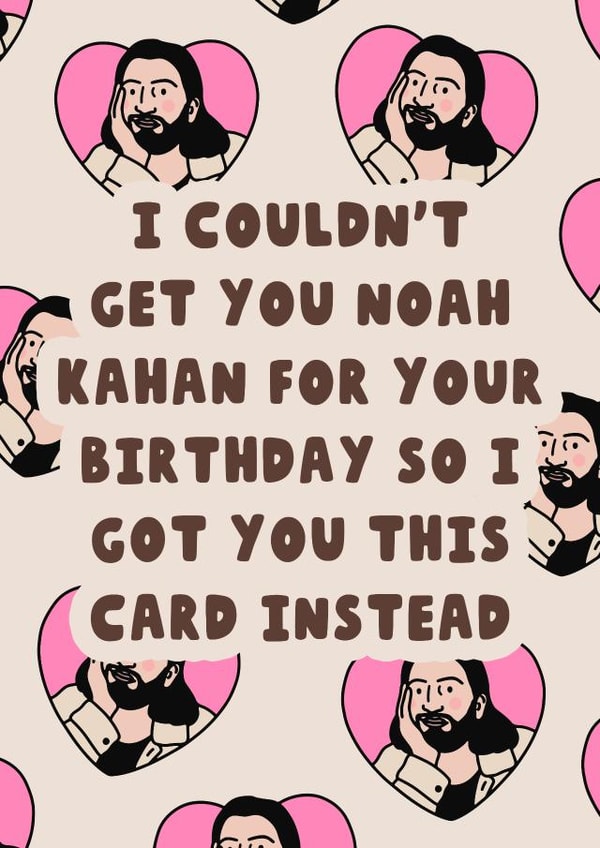 Cute Birthday card - for Noah Kahan Fans created by Hey Huns It's Nicole