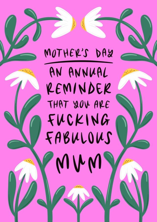 Heartfelt Mother's Day Card - Fucking Fabulous Mum created by Muses & May