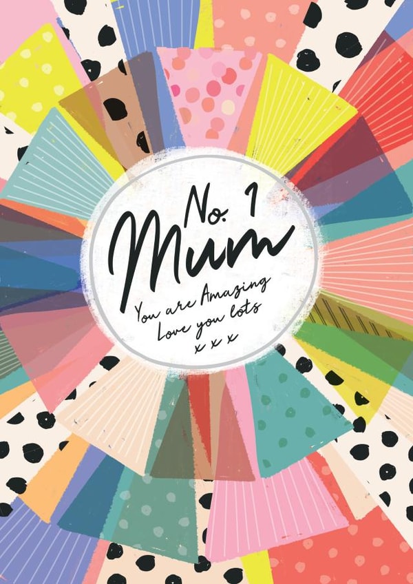Pretty Mothers Day Card - Rosette - No1 Mum created by Laura Darrington Design Ltd.