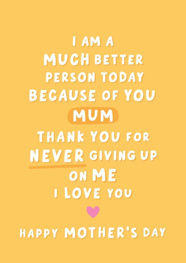 Heartfelt Mother's Day Card - Never Giving Up created by Fliss Muir