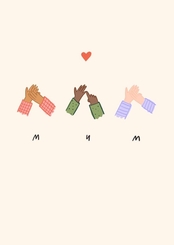 Cute Mother's Day Card - Sign Language instruction created by Ah Go On