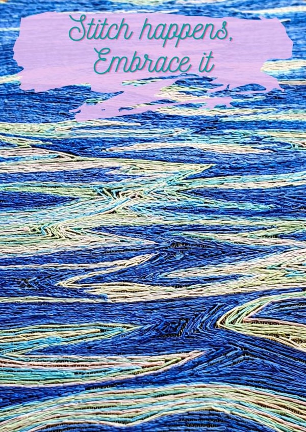 Creative friend- Thinking of you card with cheeky sewing pun- water embroidery created by Taking Time with Tasha 