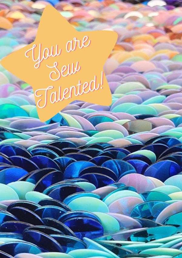 Cute pastel congratulations card - You are Sew Talented - sequin photo with star created by Taking Time with Tasha