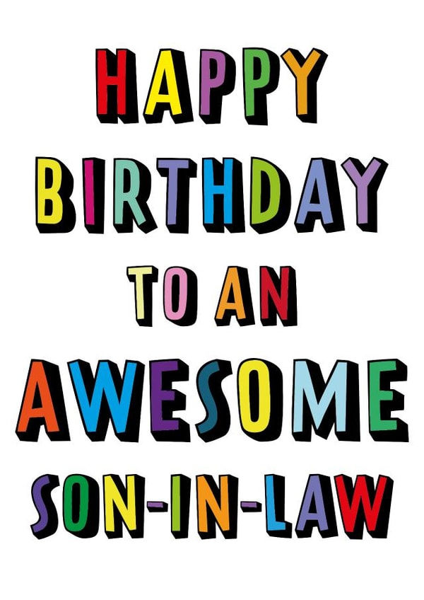 Birthday Card For Son-In-Law - Awesome - Colourful Text created by size3art