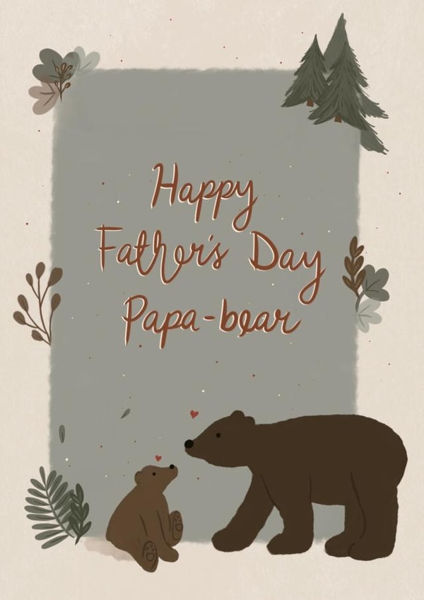 Cute Father's Day Card - Papa & Baby Bear - Happy Father's Day Papa-bear created by Emilie Rose Designs