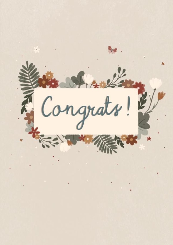 Cute Congratulations Card - Floral - Congrats! created by Emilie Rose Designs 