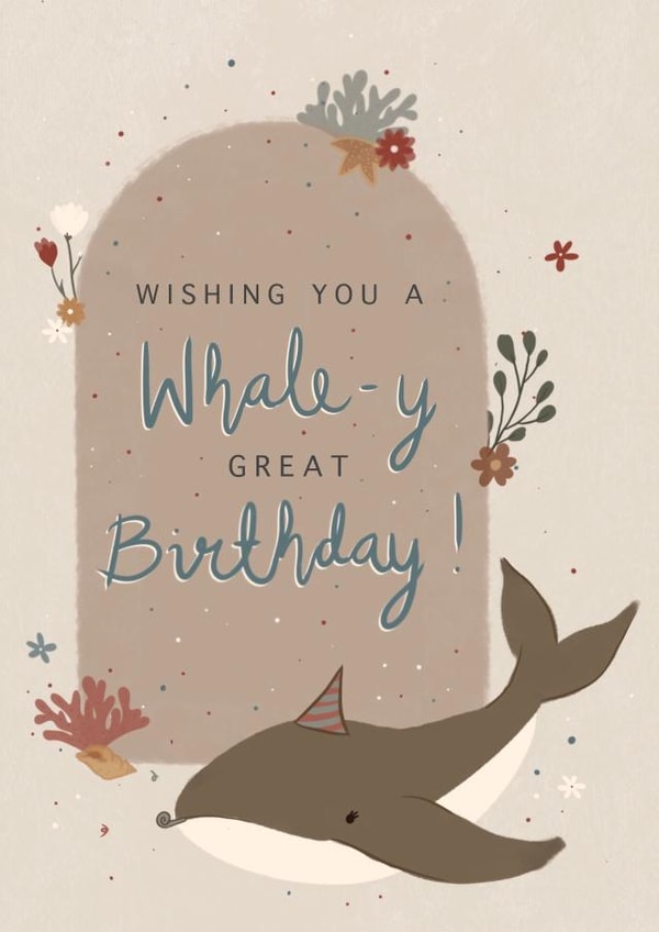 Happy Birthday Card - Sea Life - Wishing you a Whale-y Great Birthday! created by Emilie Rose Designs