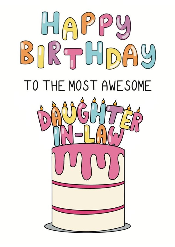 Cute Birthday Card - for an awesome daughter-in-law created by Schnauzer Scribbles