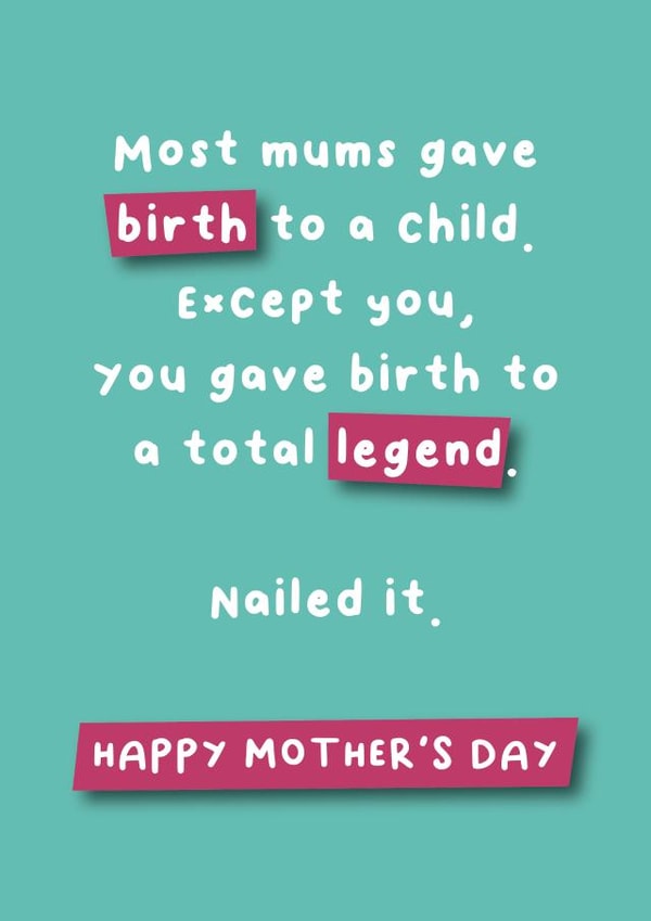 Mother's Day - Total Legend Card - Nailed it created by Hartfelt Designs