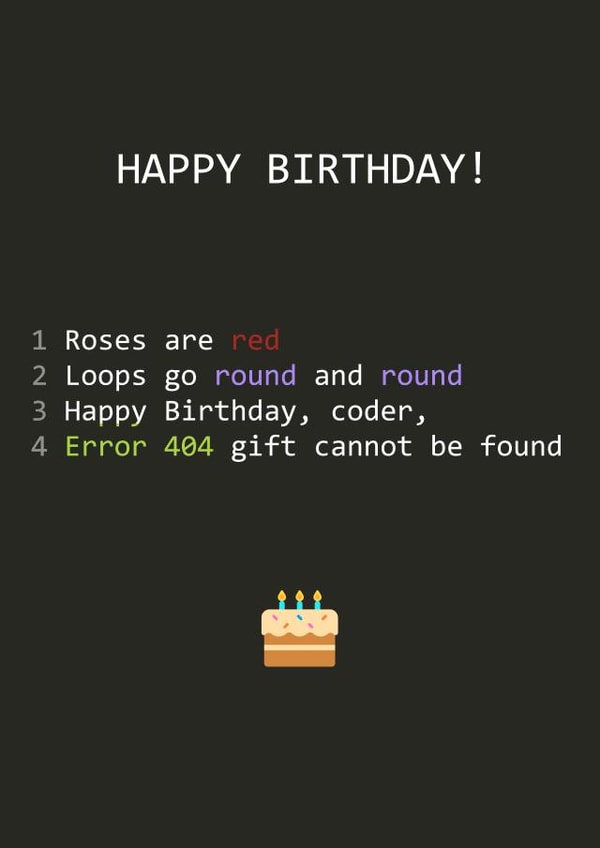 Happy birthday developer card! created by iammatthewbirch