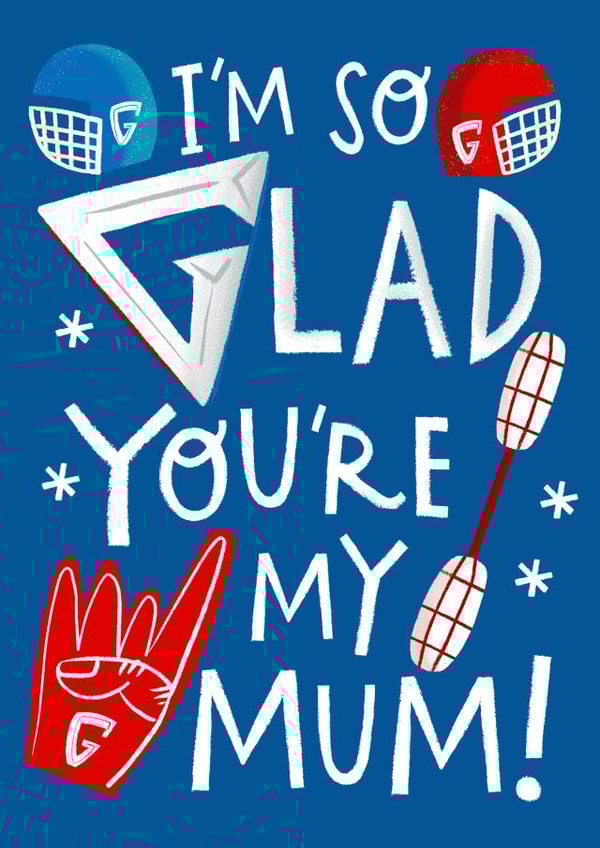 Cute Mother's Day Card - Gladiators - I'm So Glad You're My Mum created by @AimeeStevens.Design