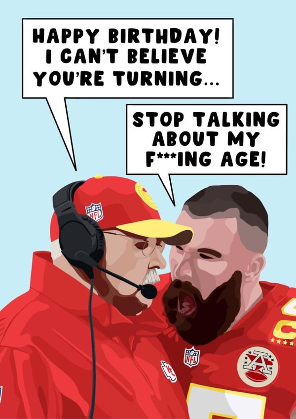 Funny Meme Birthday Card - Travis Kelce - Super Bowl NFL created by Pink Peach Cards