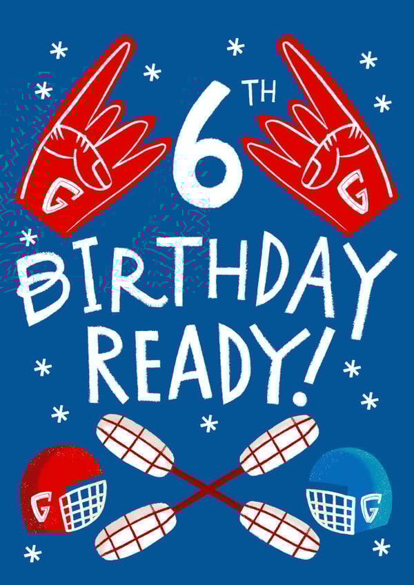 Cute Birthday card - 6th Birthday Ready created by @AimeeStevens.Design