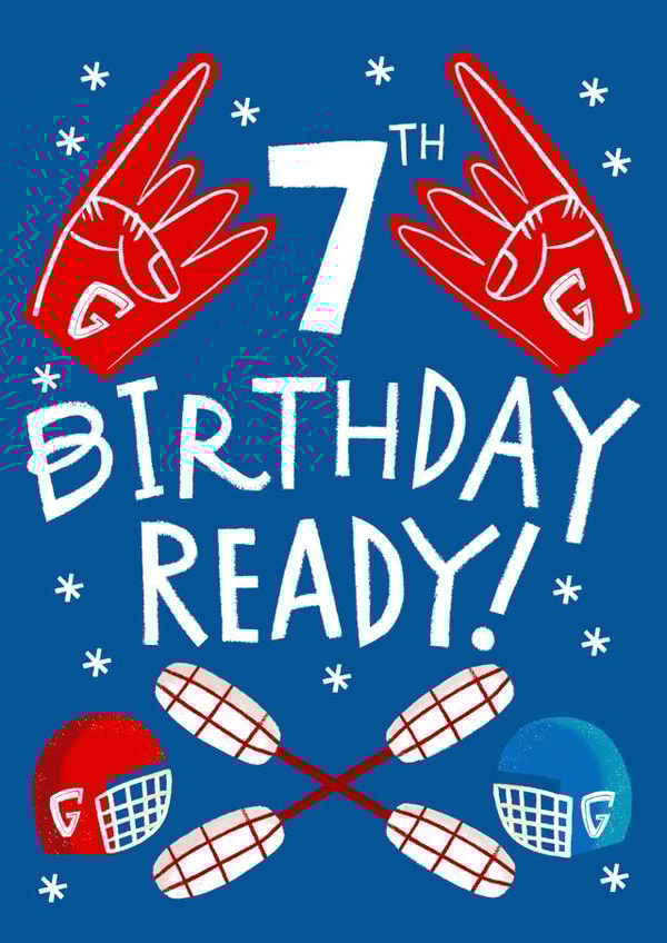 Cute Birthday card - 7th Birthday Ready! created by @AimeeStevens.Design
