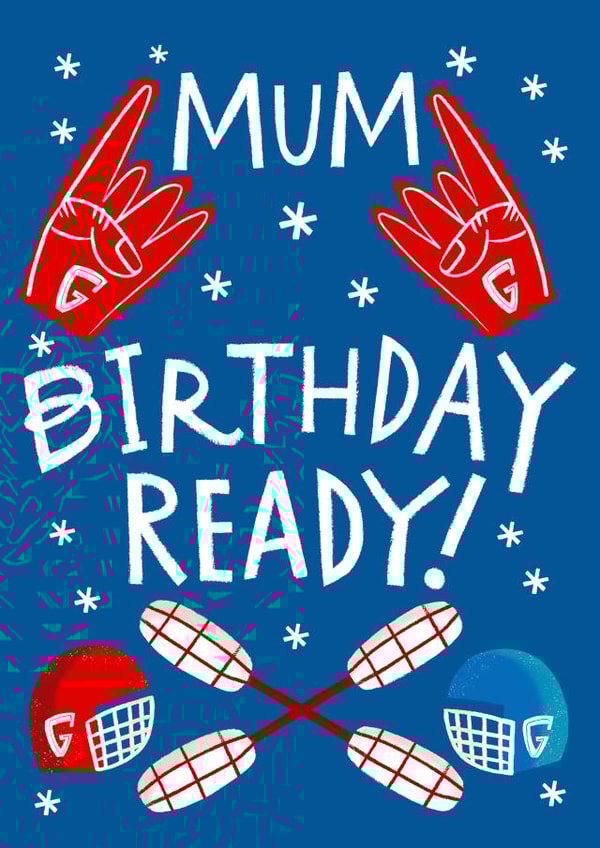 Gladiators TV show Birthday card - Mum Birthday Ready! created by @AimeeStevens.Design