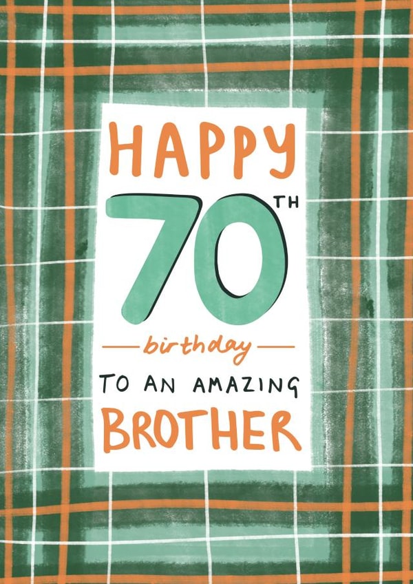 Classic 70th Birthday card - for Brother created by Juniper and Rose Studio