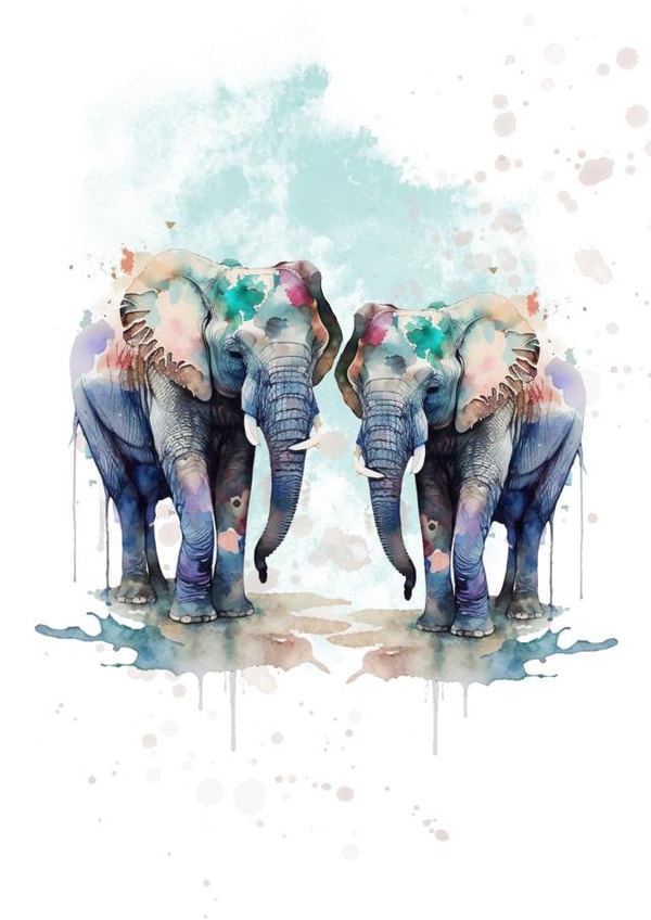 Cute elephants, blank card for own message created by Unique Greeting Cards, Gifts & Stickers